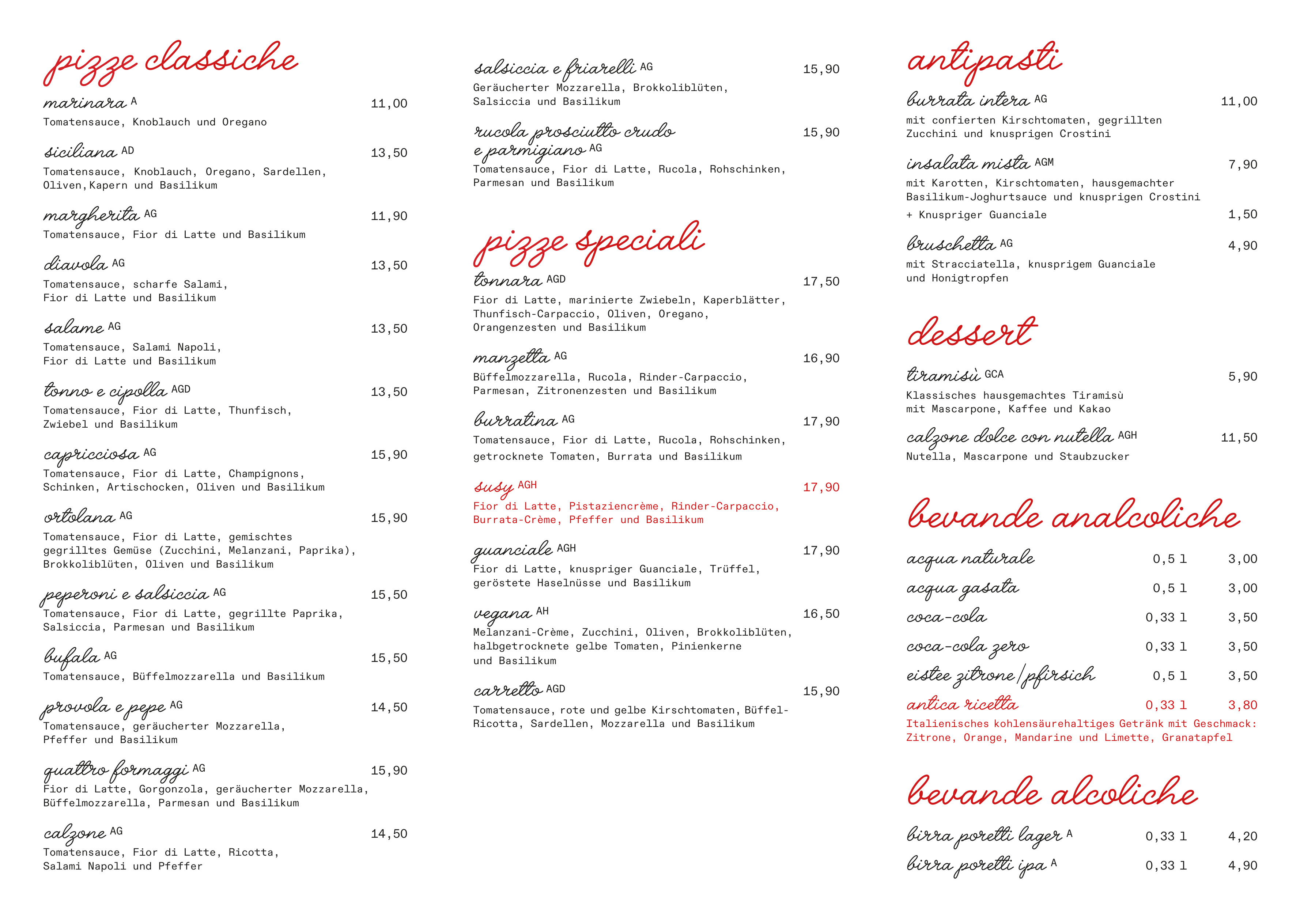 Susy Pizza 1140 Wien - Offizielle Speisekarte